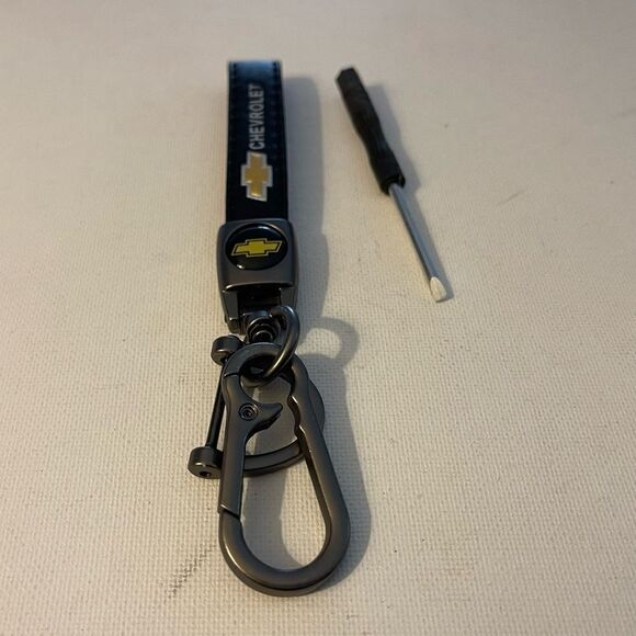 Chevrolet fob Keychain in Black leather NWT - Picture 2 of 5